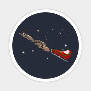 On a sloth sleigh (no text) Magnet